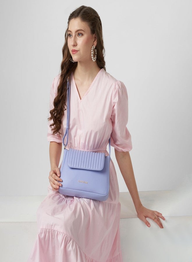 كابريس حقيبة كتف متوسطة الحجم من كابريس صوفيا للنساء بحزام قابل للتعديل | إغلاق بسحاب وزر مغناطيسي | حقيبة يد متعددة الاستخدامات للاستخدام اليومي والسفر والمناسبات الخاصة (أزرق فاتح) - Image 2